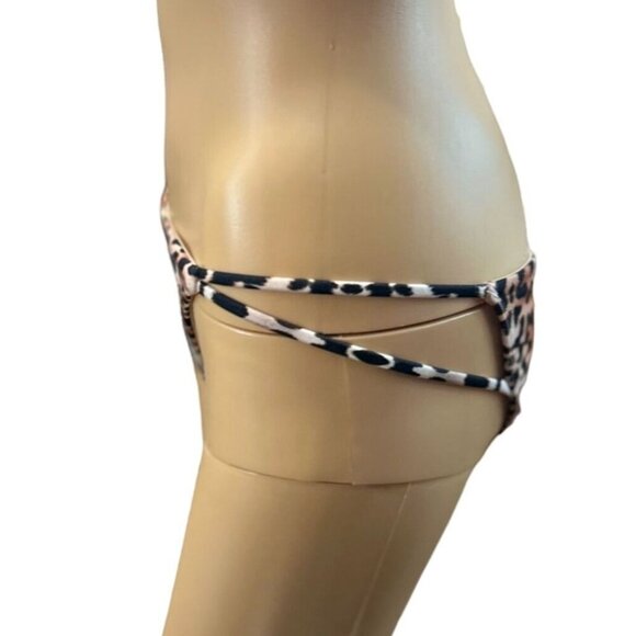 (6 for $25)L.A. HEARTS Strappy Side Leopard Print Bikini Bottom size medium - Picture 3 of 7